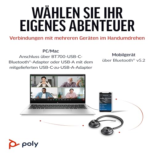 Schnurloses Poly Voyager UC Headset Cancelling Mikrofonarm