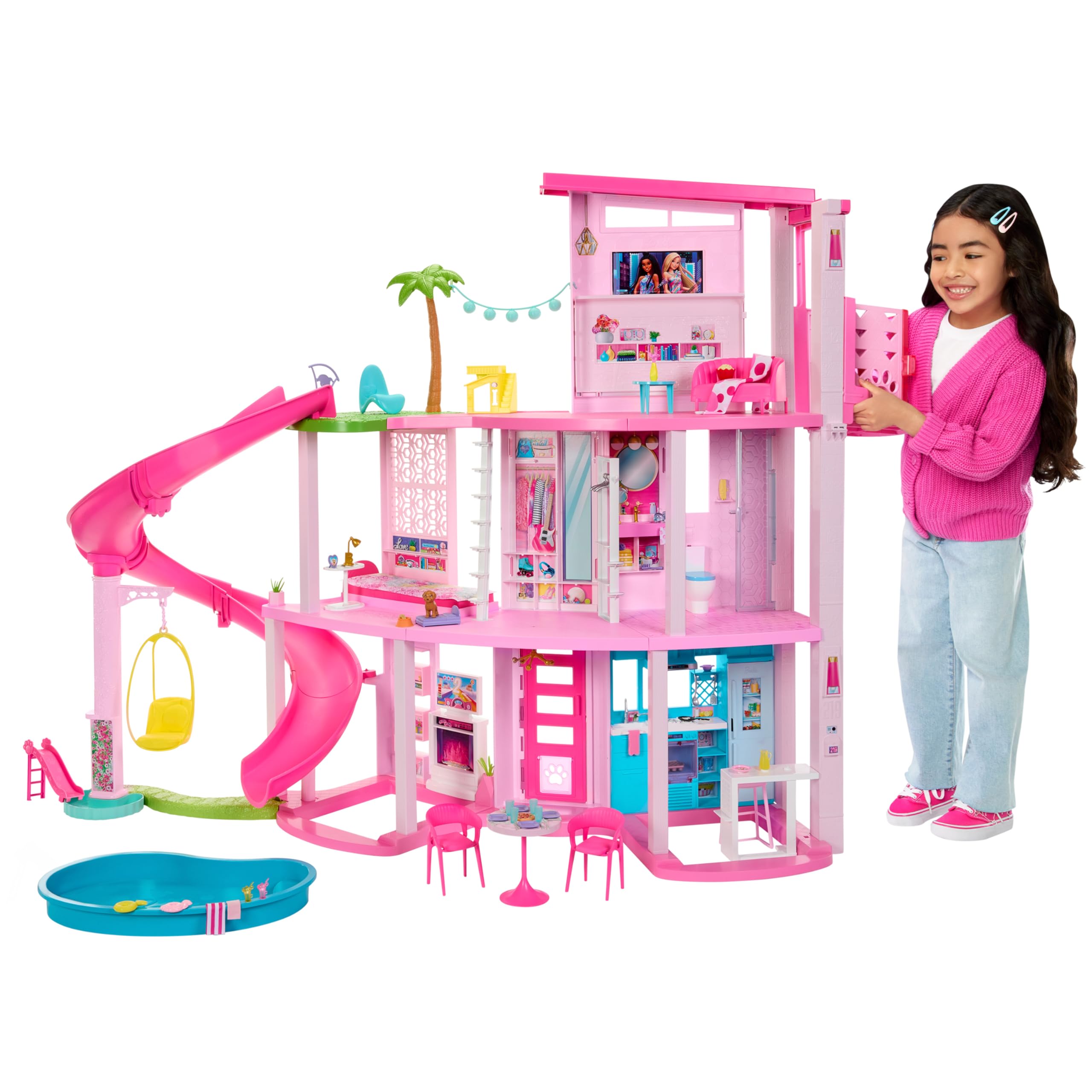 Barbie Dreamhouse, 3-stöckiges Spielhaus mit Fahrstuhl