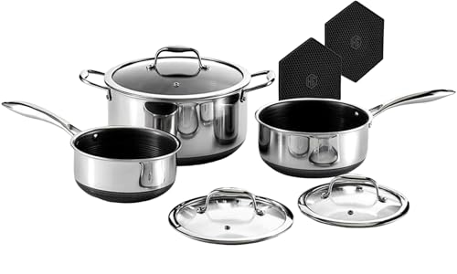HexClad Hybrid Antihaft Topf Set Untersetzern Silikon Untersetzer spülmaschinenfest