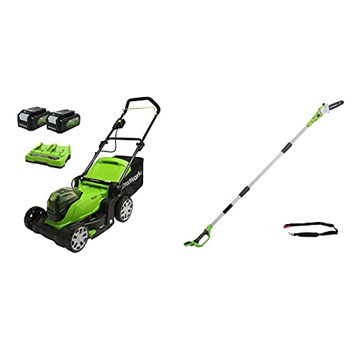 Greenworks Akku Rasenmäher Akku Hochentaster Schwertlänge Kettengeschwindigkeit