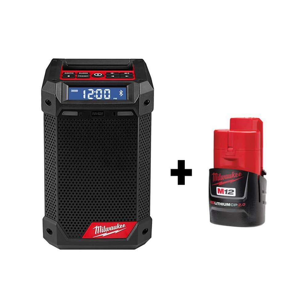 Milwaukee M12 Akku-Baustellenradio mit Ladegerät und 2,0Ah Akku