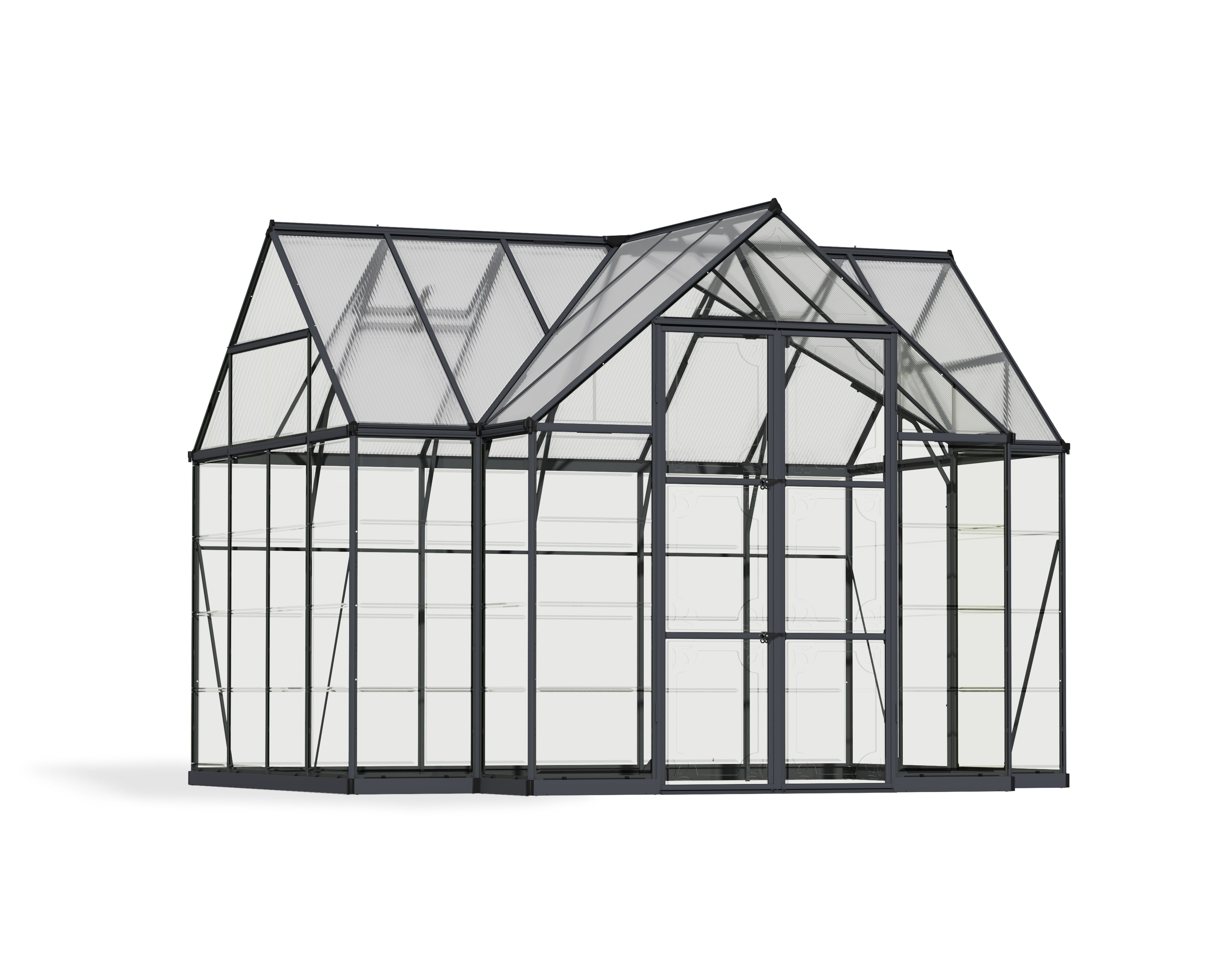 Palram Canopia Chalet Gewächshaus, 3,6 x 3 m, Anthrazit