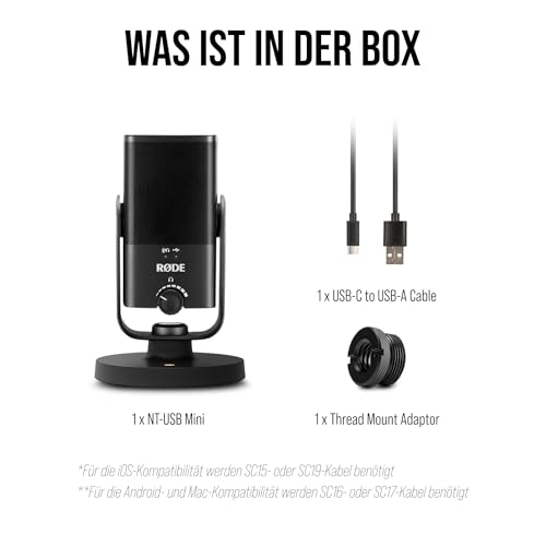 RØDE NT USB Mini Kondensator USB Mikrofon Studioqualität USB C auf USB C Kabel