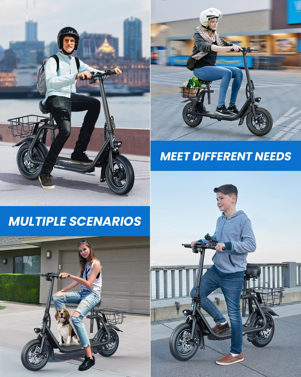 Urbanmax Elektrischer Klappbarer E-Scooter für Pendler