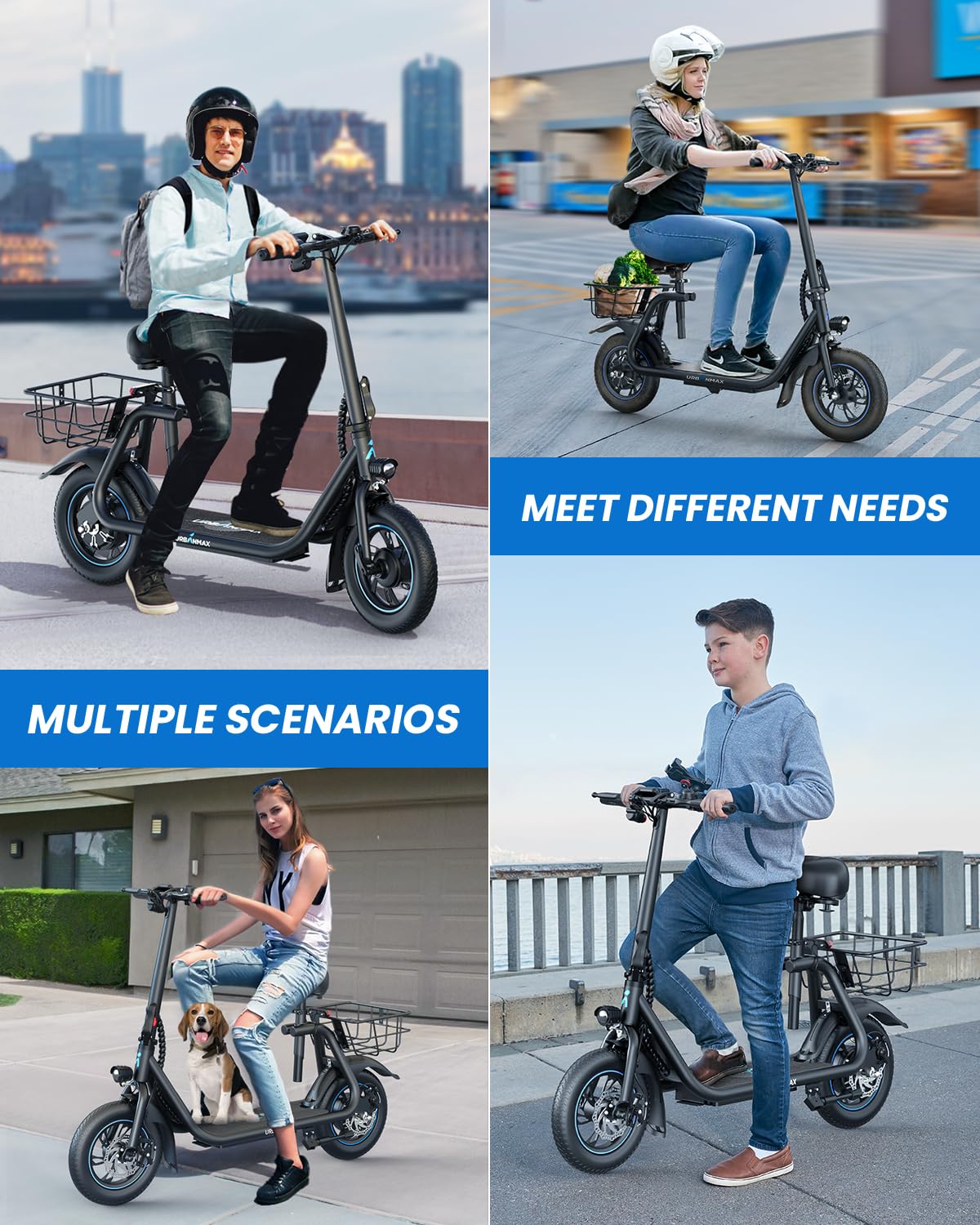 Urbanmax Elektrischer Klappbarer E-Scooter für Pendler