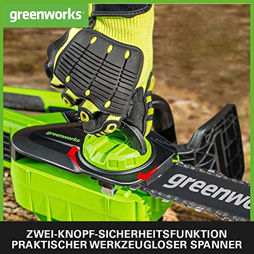 Greenworks Kettensäge Blattlänge Kettengeschwindigkeit automatisches