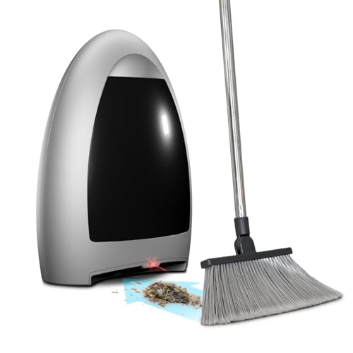 EyeVac Home Saugstation mit Sensortechnik, beutelloser Staubsauger-Kehrbesen, 1000 Watt, Silber