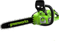 Greenworks Akku Kettensäge Kettengeschwindigkeit Schwertlänge Öltankvolumen