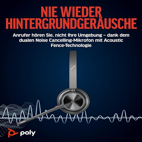 Schnurloses Poly Voyager UC Headset Cancelling Mikrofonarm