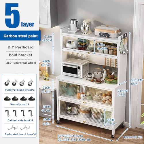 YFWOKSL Mikrowellenherd Gestell Küchenbäcker Gestell Küchen Organizer Regal Pegboard Zubehör