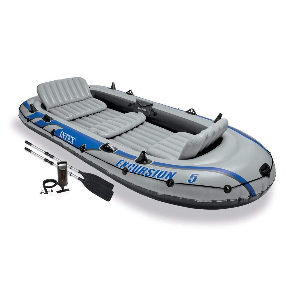 Intex Excursion 5 Personen Schlauchboot-Set mit Aluminium-Paddeln