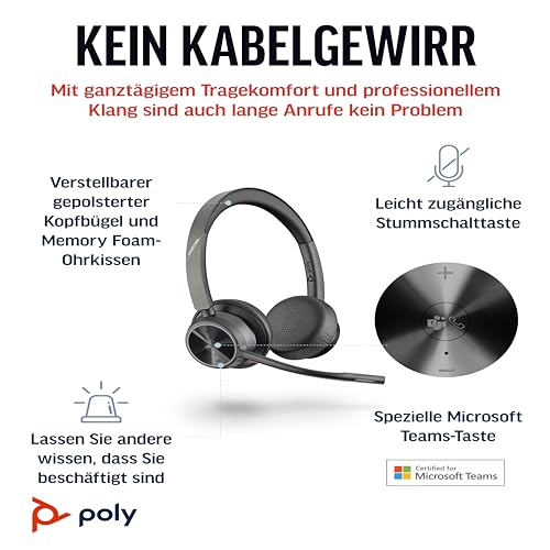 Schnurloses Poly Voyager UC Headset Cancelling Mikrofonarm