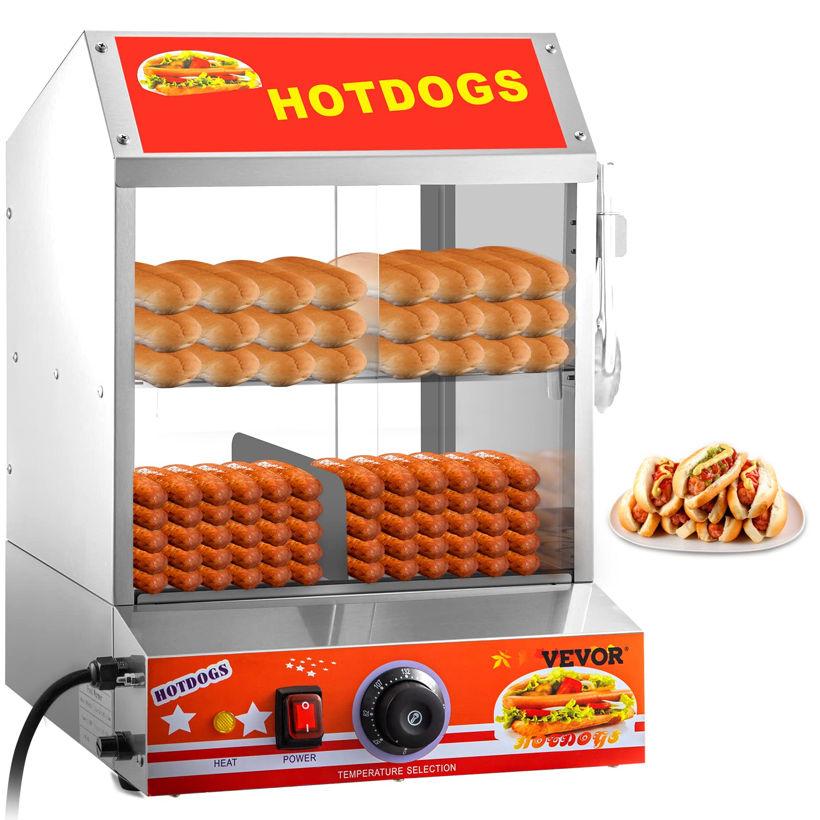 Vevor Gastronomie Hot-Dog-Maker 27L Würstchenwärmer