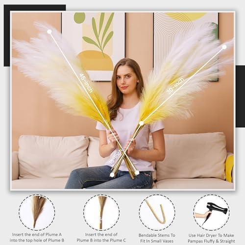 Aurora Prime künstliches Pampasgras Bodenvase