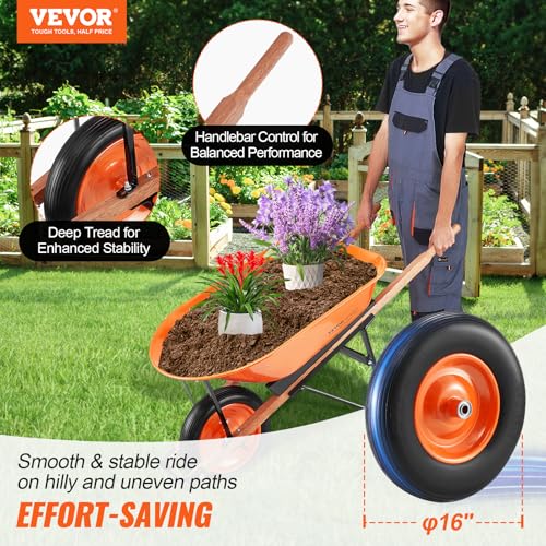 VEVOR Fassungsvermögen Gartenkipper Transportkarre Mehrzweck Gartenwagen